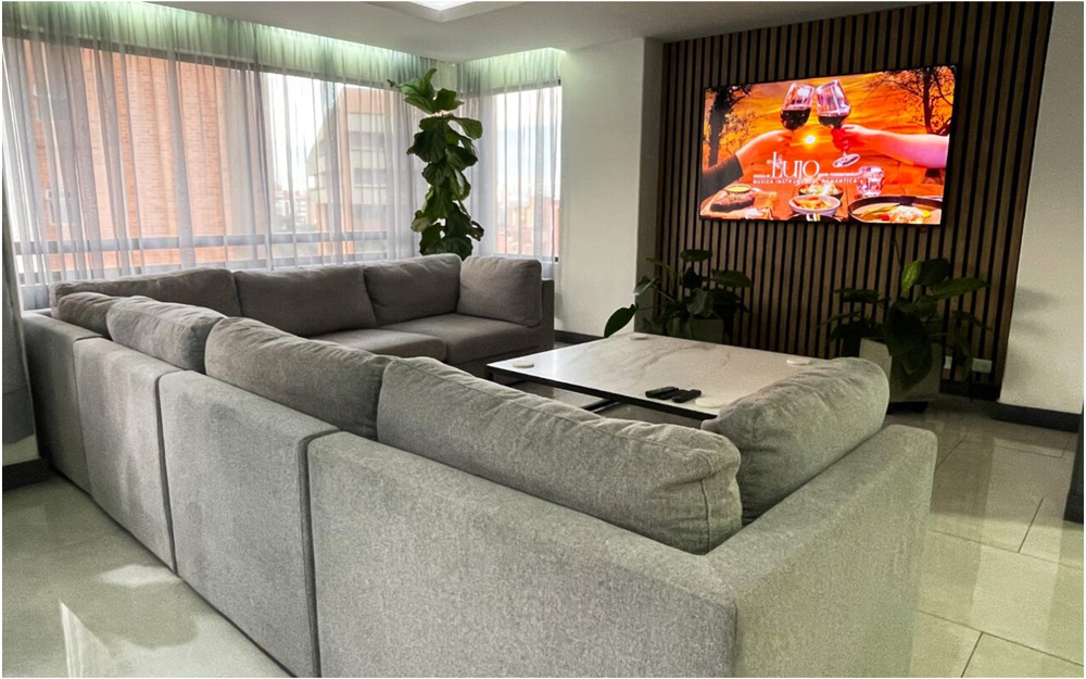 The convenient location of this penthouse apartment is a key part of its appeal.